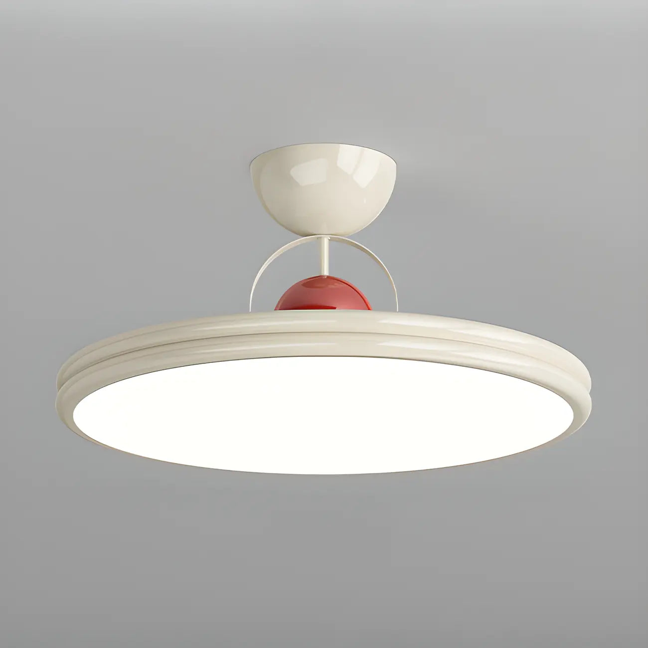 Plafonnier LED semi-encastré rond à intensité variable pour chambre à coucher