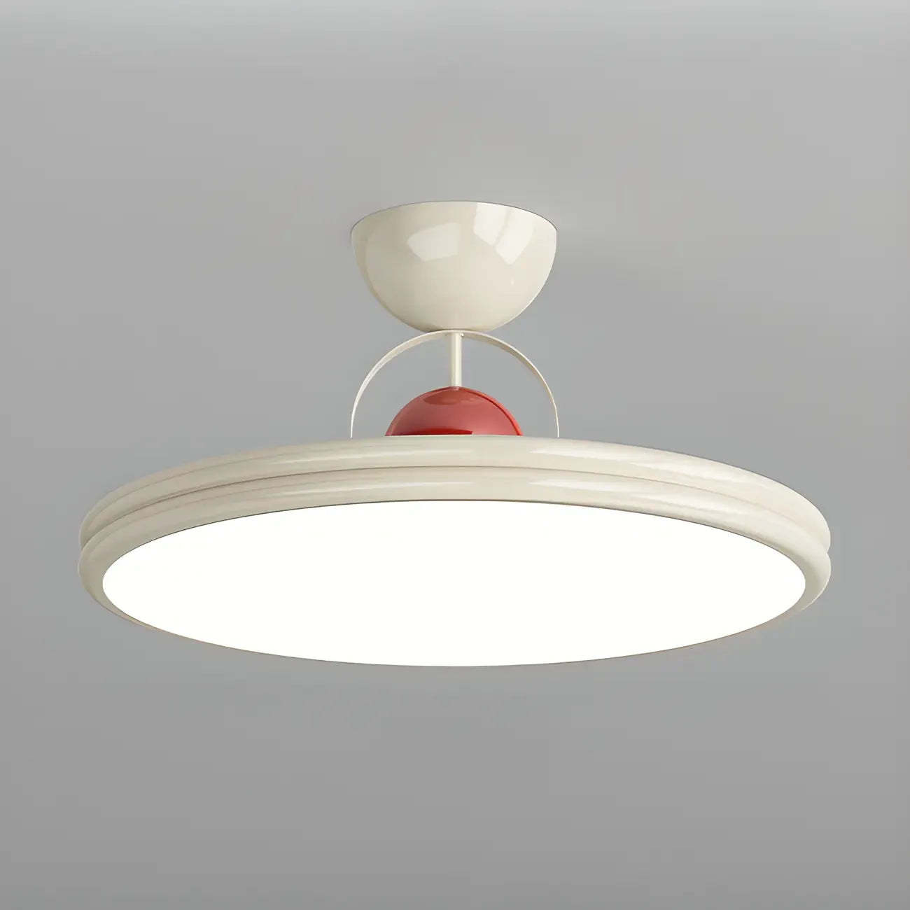 Plafonnier LED semi-encastré rond à intensité variable pour chambre à coucher
