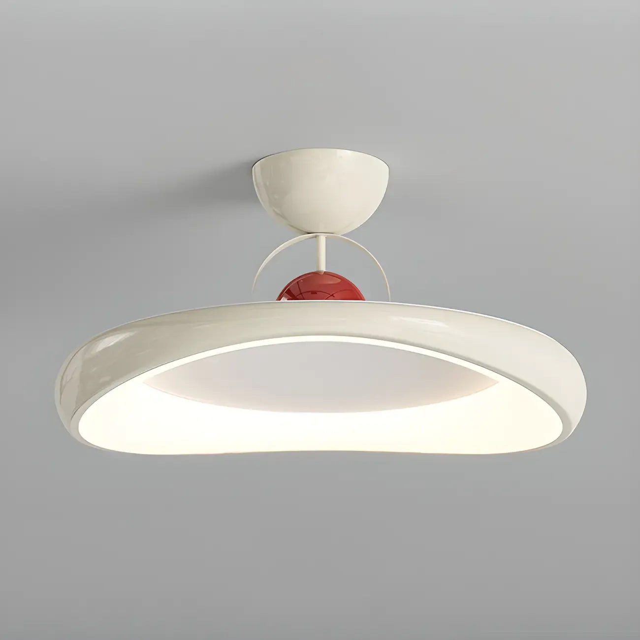 Plafonnier LED semi-encastré rond à intensité variable pour chambre à coucher