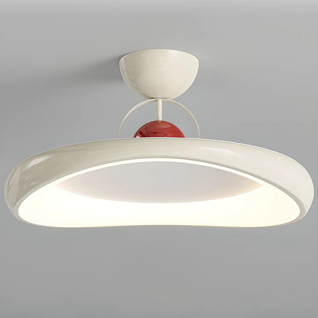 Plafonnier LED semi-encastré rond à intensité variable pour chambre à coucher