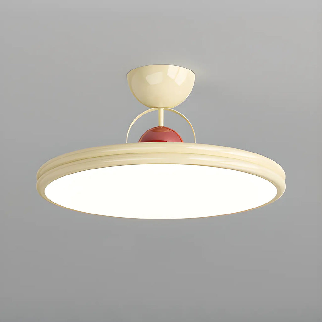 Plafonnier LED semi-encastré rond à intensité variable pour chambre à coucher
