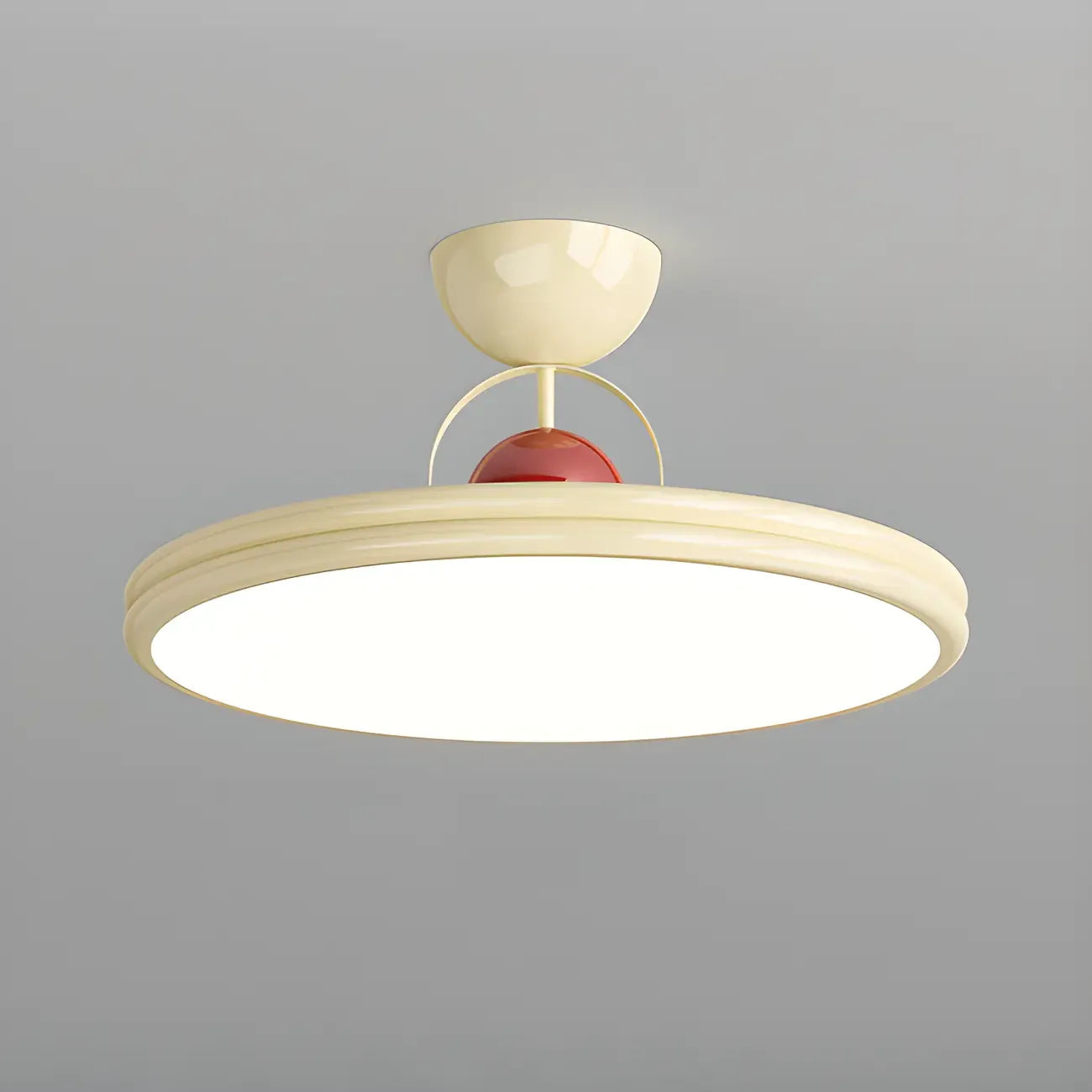 Plafonnier LED semi-encastré rond à intensité variable pour chambre à coucher