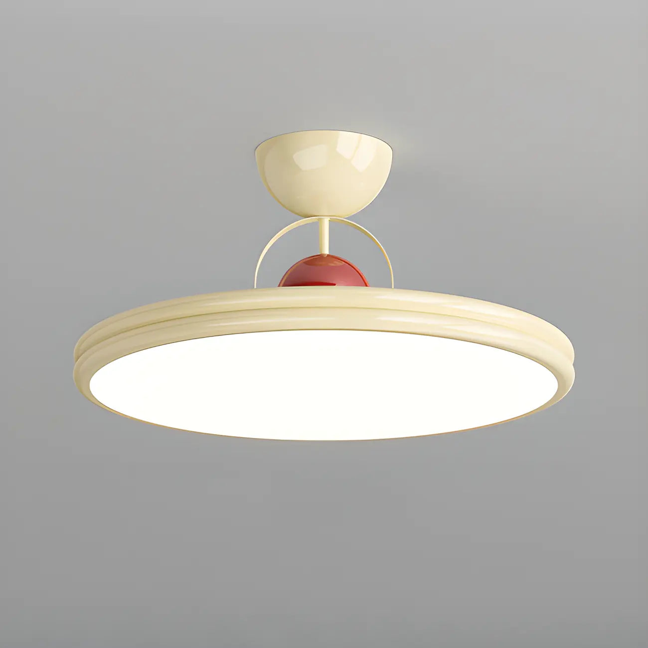 Plafonnier LED semi-encastré rond à intensité variable pour chambre à coucher