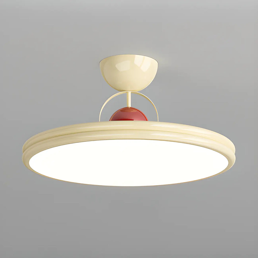 Plafonnier LED semi-encastré rond à intensité variable pour chambre à coucher