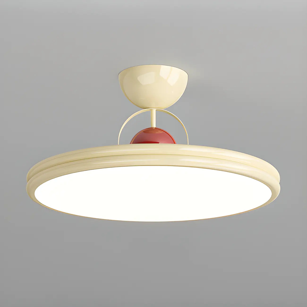 Plafonnier LED semi-encastré rond à intensité variable pour chambre à coucher