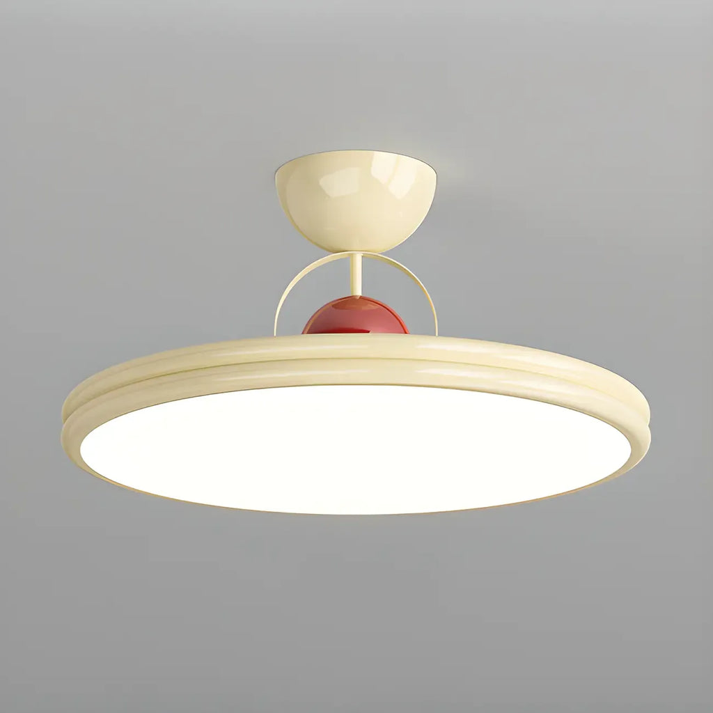 Plafonnier LED semi-encastré rond à intensité variable pour chambre à coucher