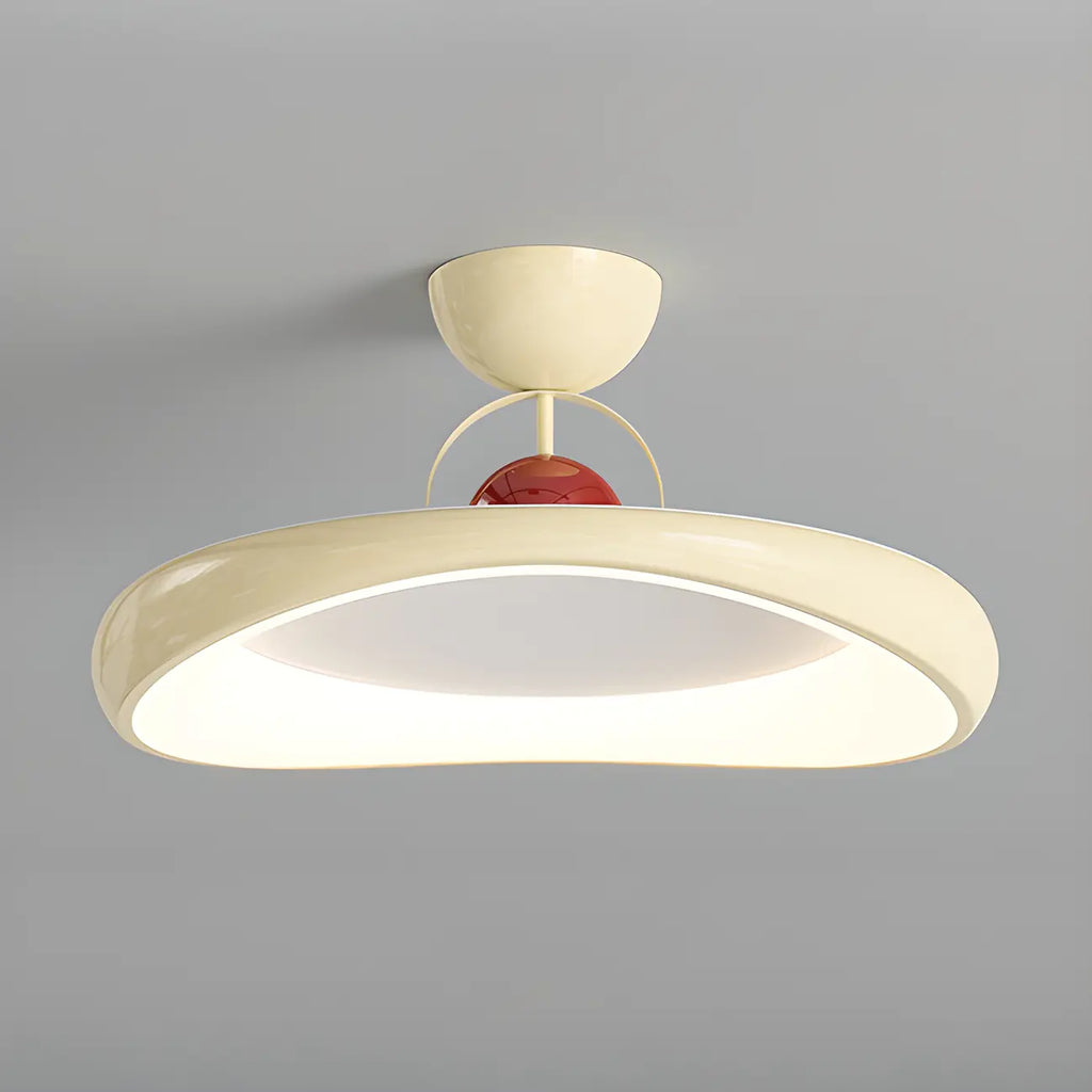 Plafonnier LED semi-encastré rond à intensité variable pour chambre à coucher