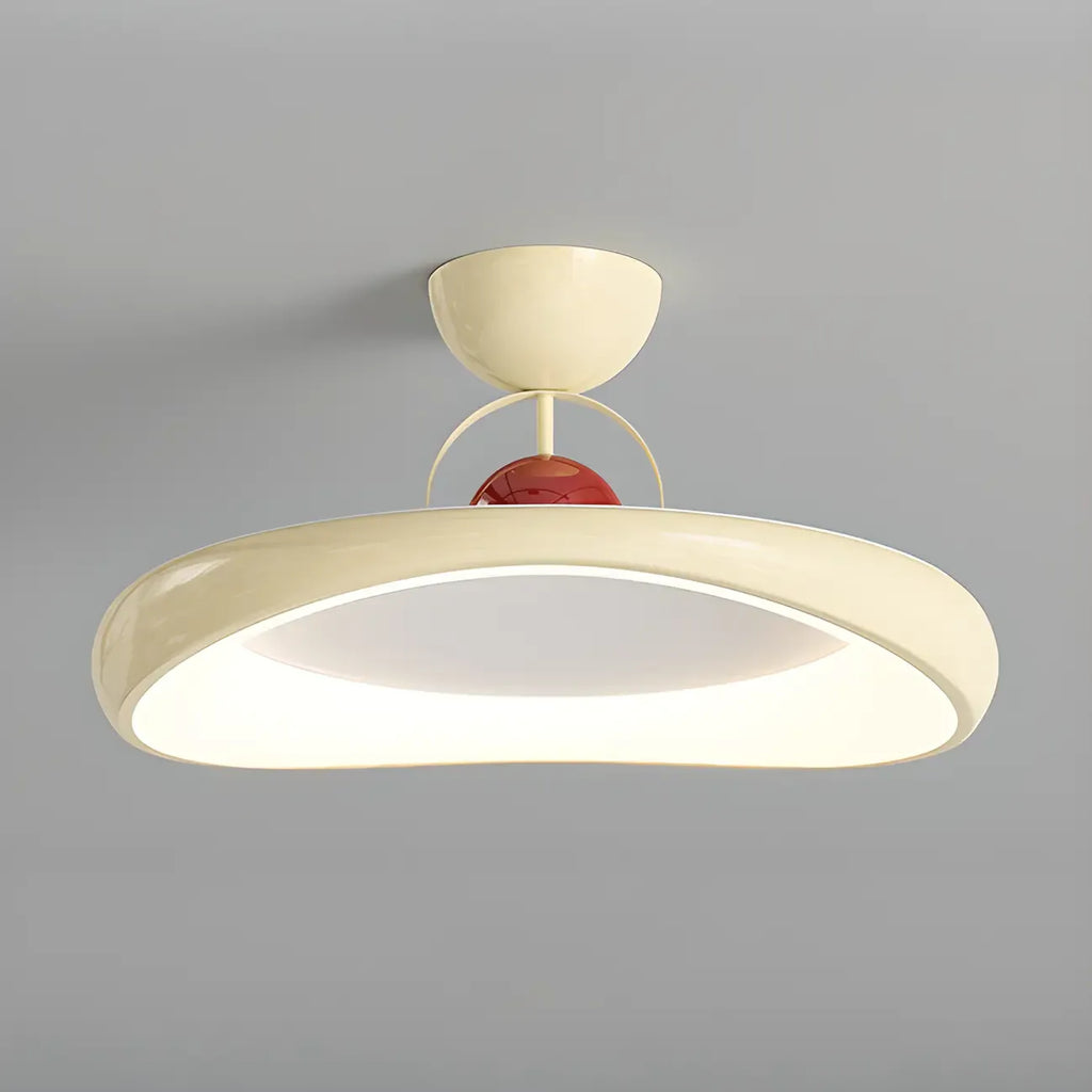 Plafonnier LED semi-encastré rond à intensité variable pour chambre à coucher
