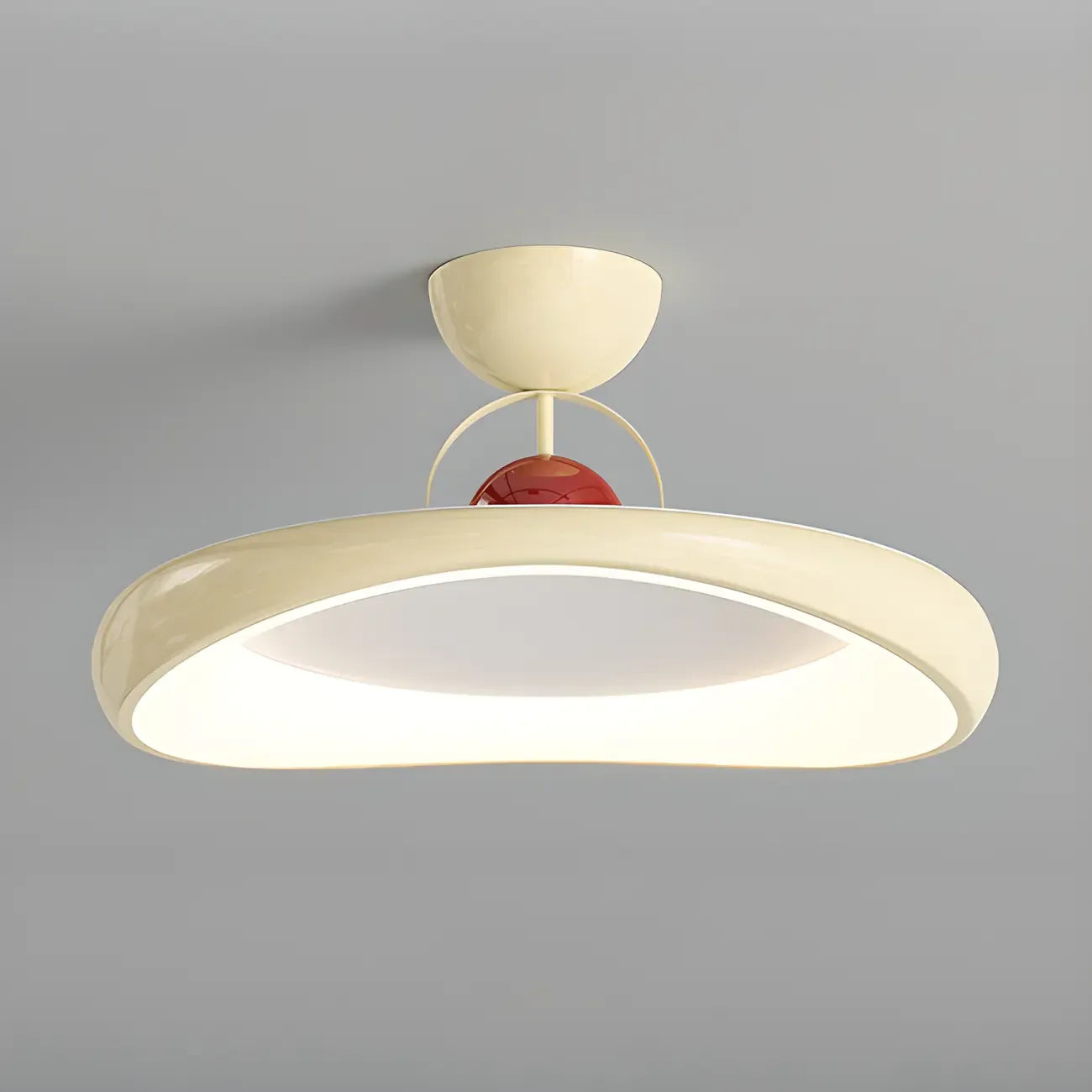 Plafonnier LED semi-encastré rond à intensité variable pour chambre à coucher