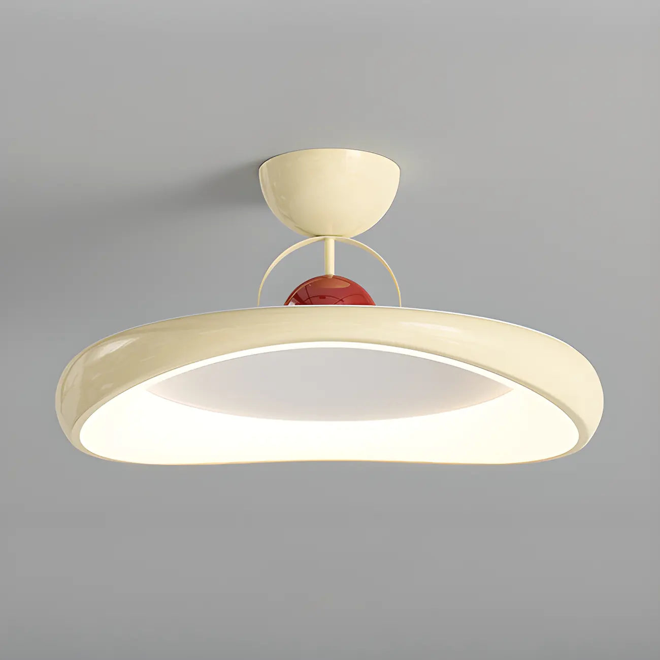 Plafonnier LED semi-encastré rond à intensité variable pour chambre à coucher