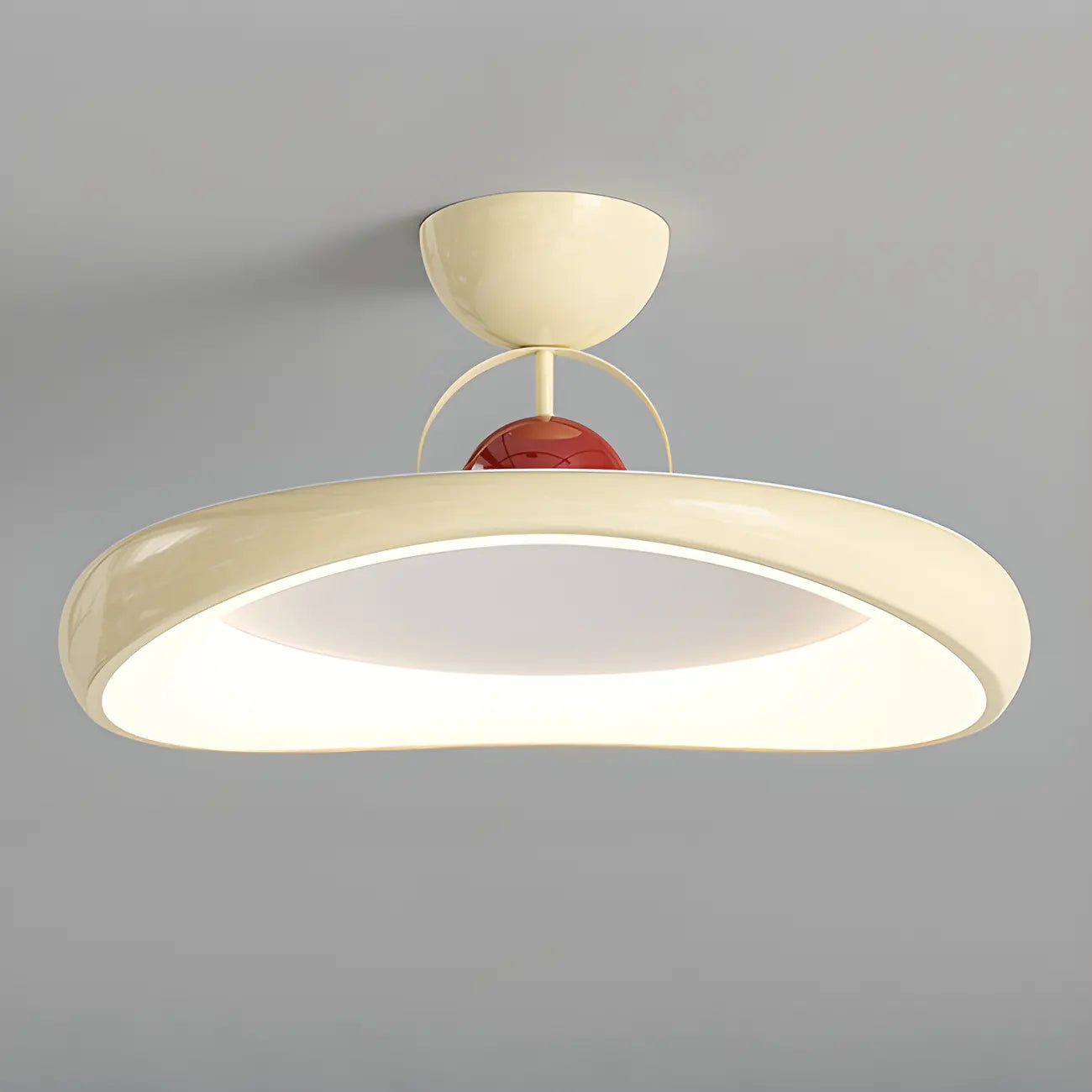 Plafonnier LED semi-encastré rond à intensité variable pour chambre à coucher