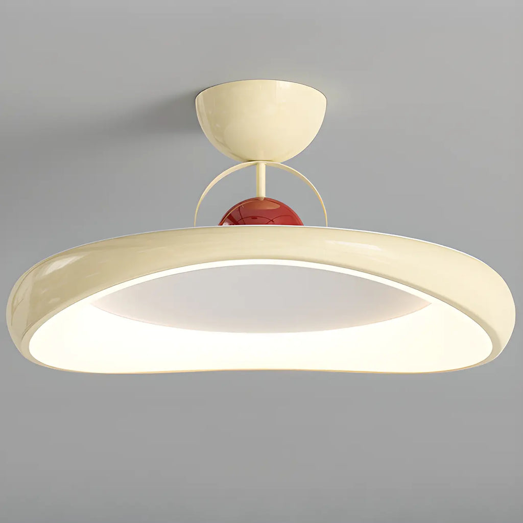 Plafonnier LED semi-encastré rond à intensité variable pour chambre à coucher