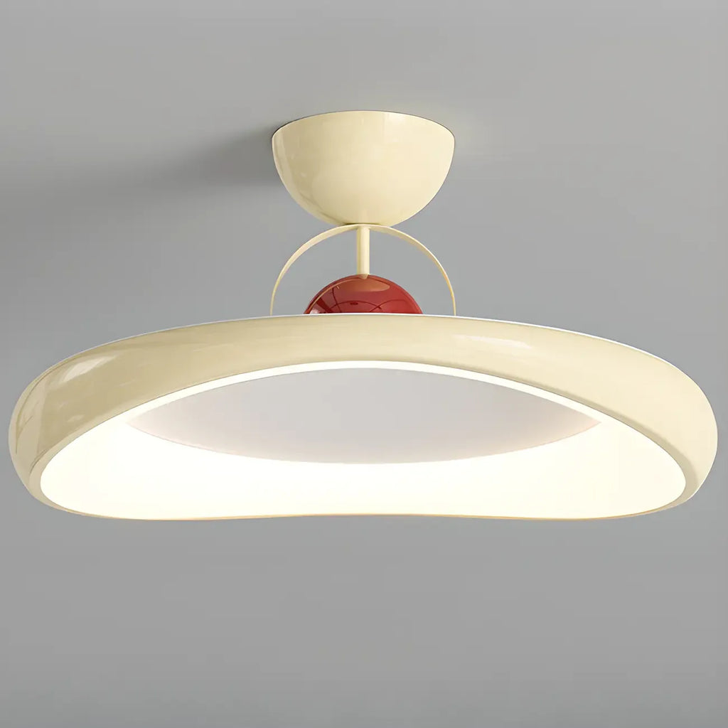 Plafonnier LED semi-encastré rond à intensité variable pour chambre à coucher