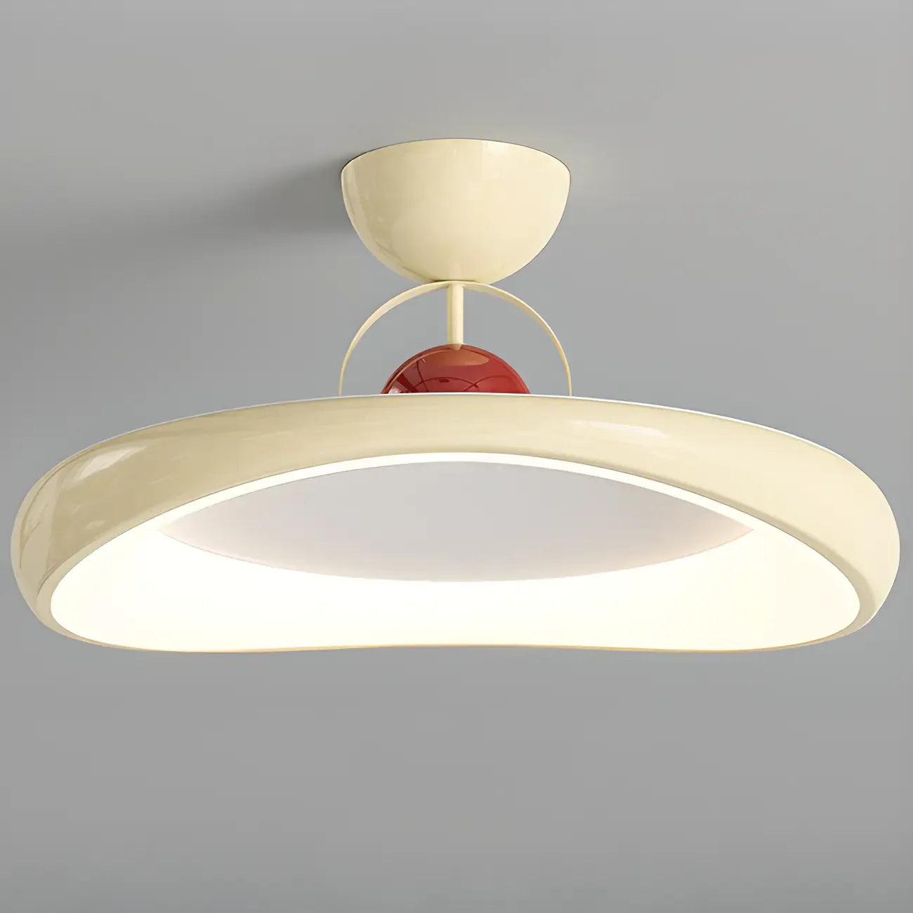 Plafonnier LED semi-encastré rond à intensité variable pour chambre à coucher