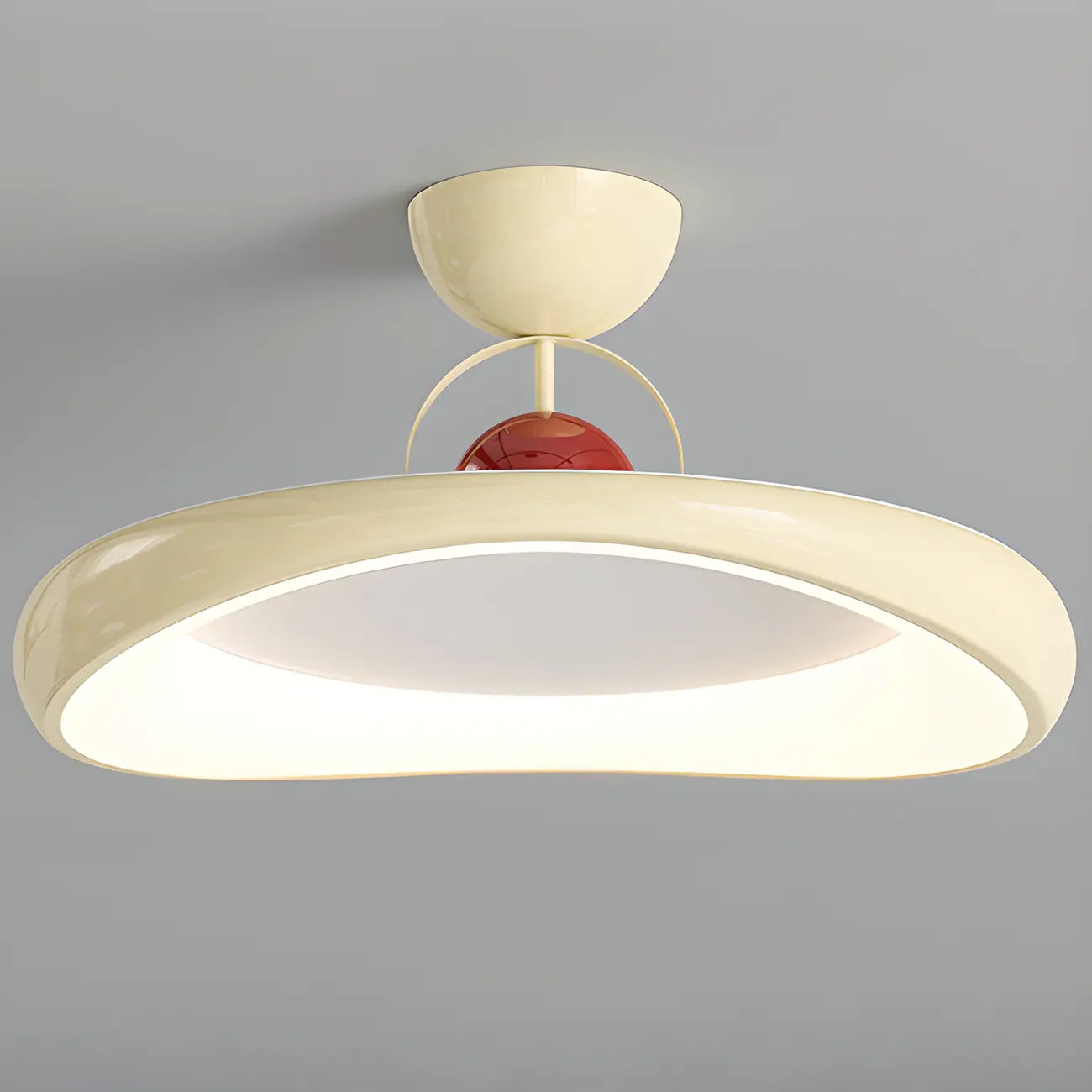 Plafonnier LED semi-encastré rond à intensité variable pour chambre à coucher