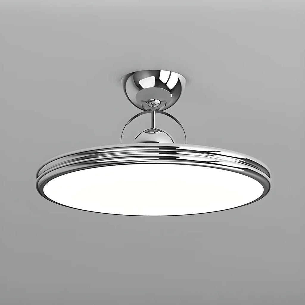 Plafonnier LED semi-encastré rond à intensité variable pour chambre à coucher