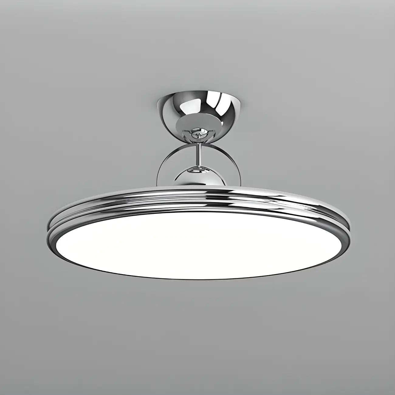 Plafonnier LED semi-encastré rond à intensité variable pour chambre à coucher