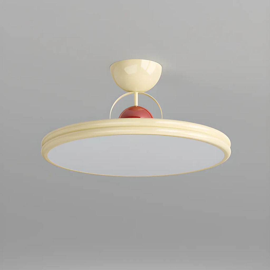 Plafonnier LED semi-encastré rond à intensité variable pour chambre à coucher