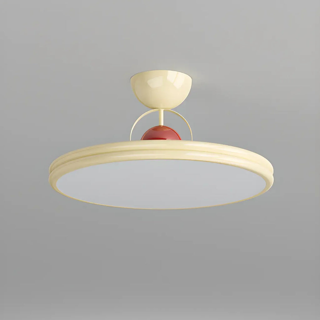 Plafonnier LED semi-encastré rond à intensité variable pour chambre à coucher