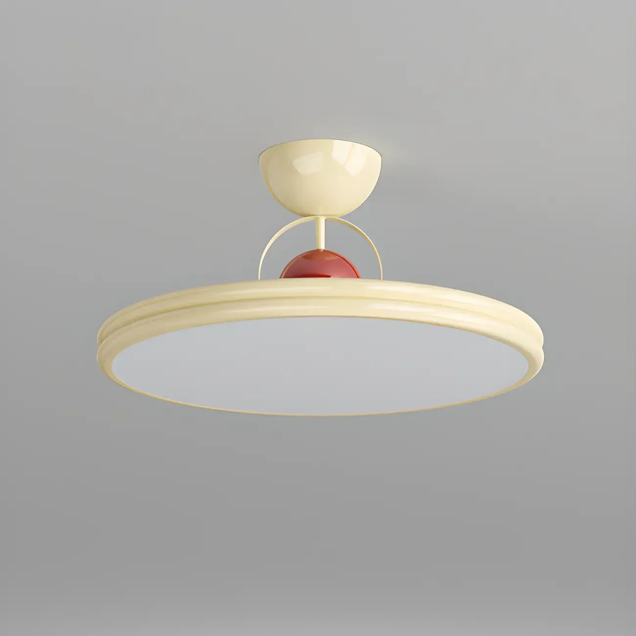Plafonnier LED semi-encastré rond à intensité variable pour chambre à coucher