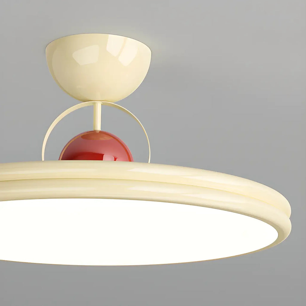Plafonnier LED semi-encastré rond à intensité variable pour chambre à coucher