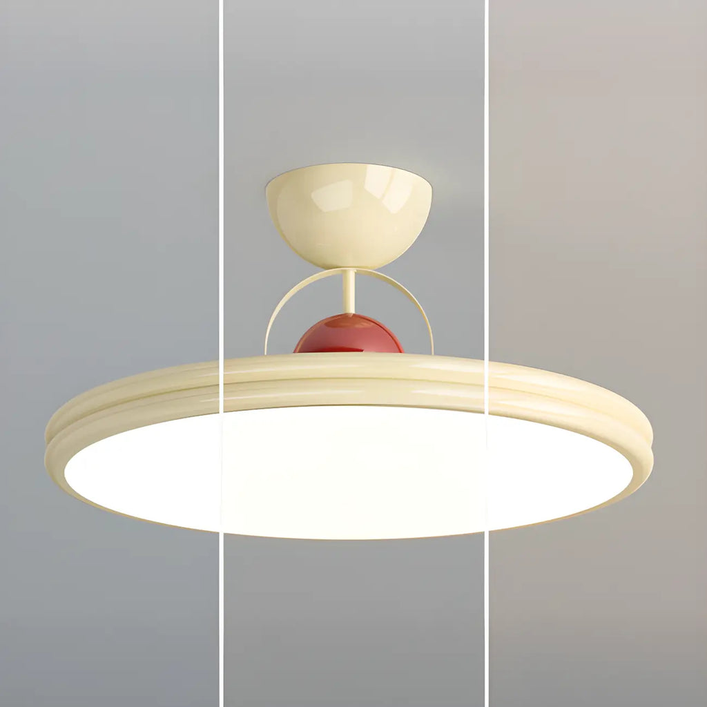 Plafonnier LED semi-encastré rond à intensité variable pour chambre à coucher