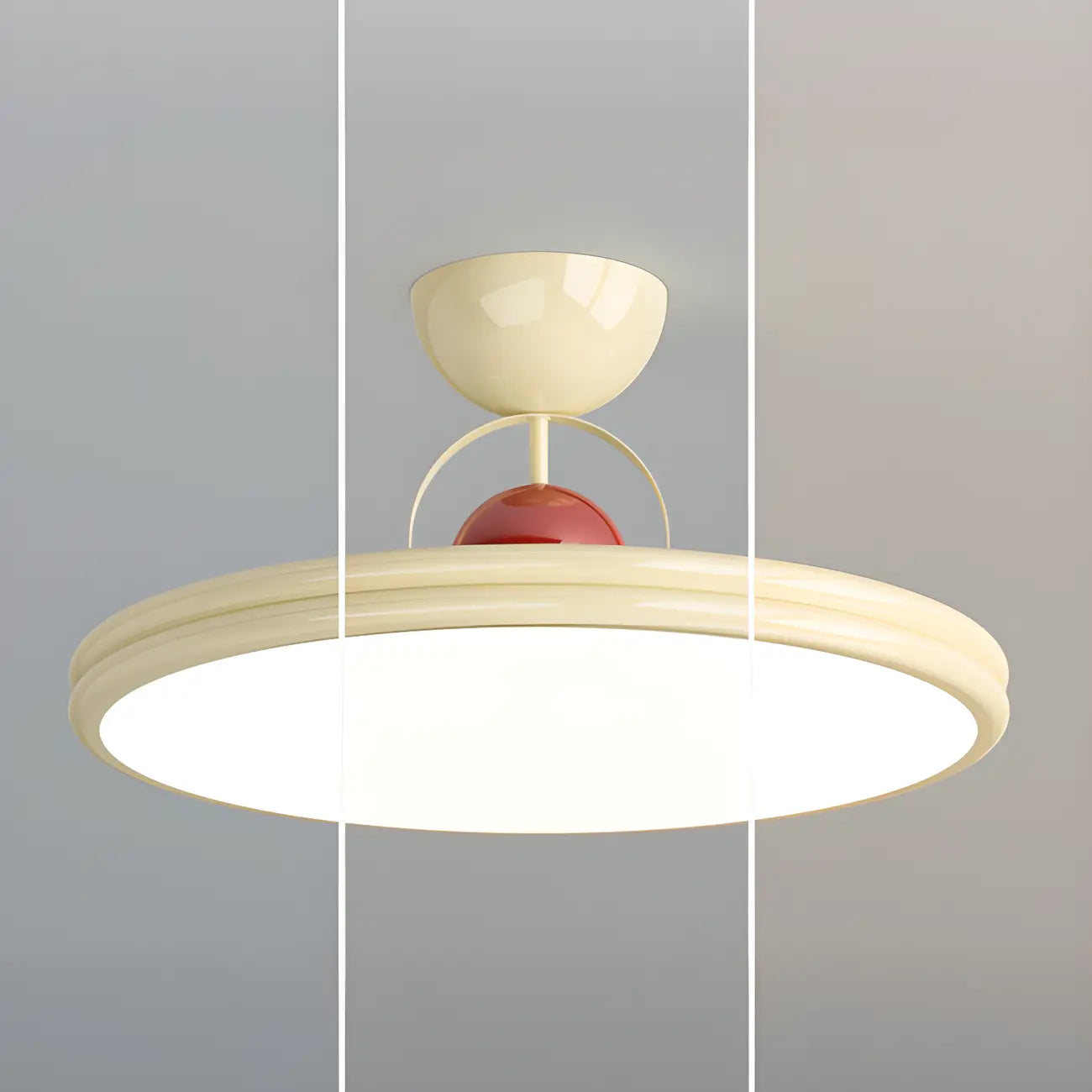 Plafonnier LED semi-encastré rond à intensité variable pour chambre à coucher