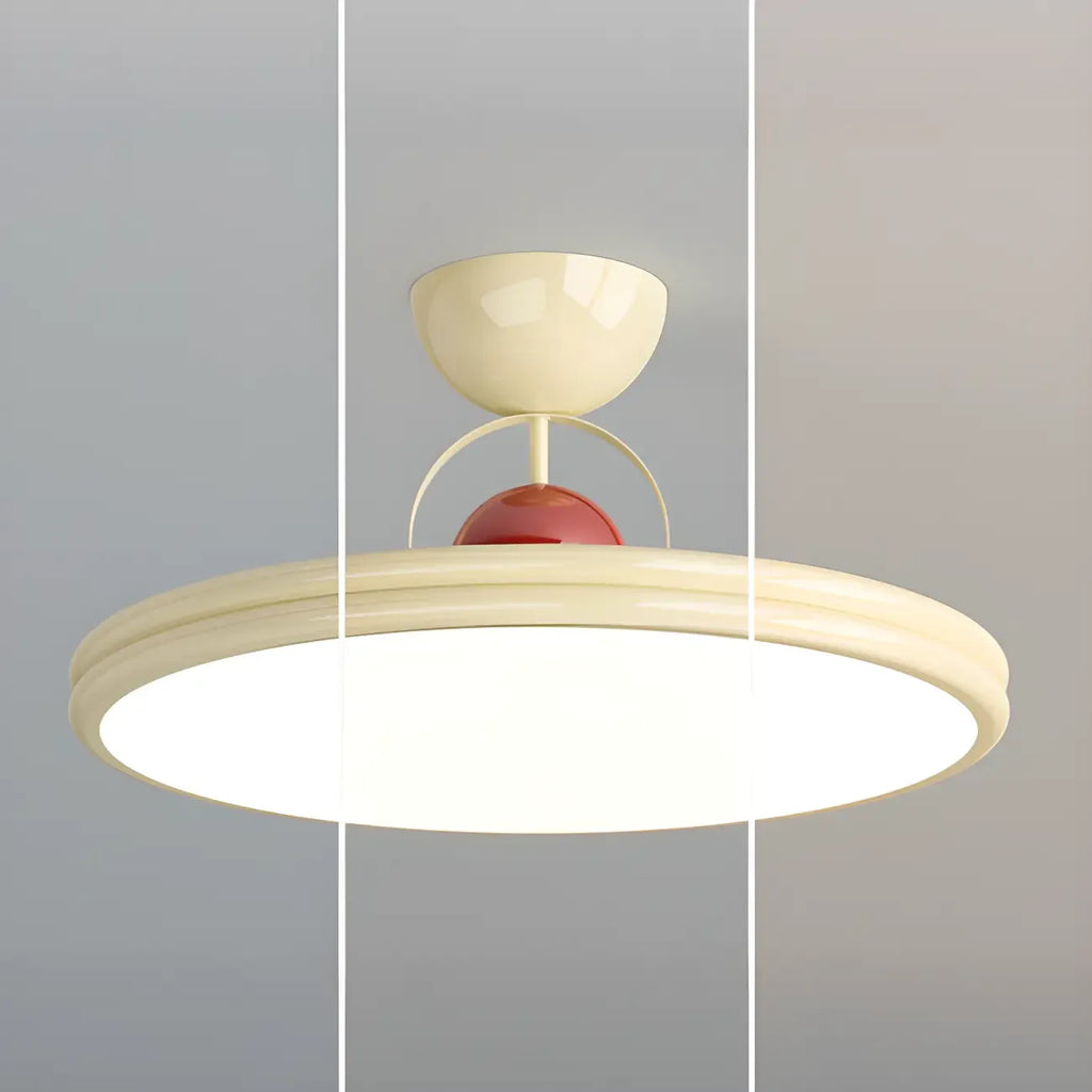 Plafonnier LED semi-encastré rond à intensité variable pour chambre à coucher