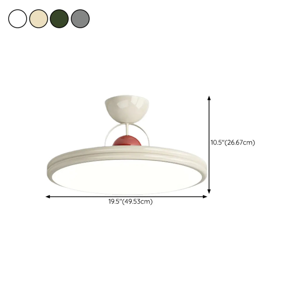 Plafonnier LED semi-encastré rond à intensité variable pour chambre à coucher