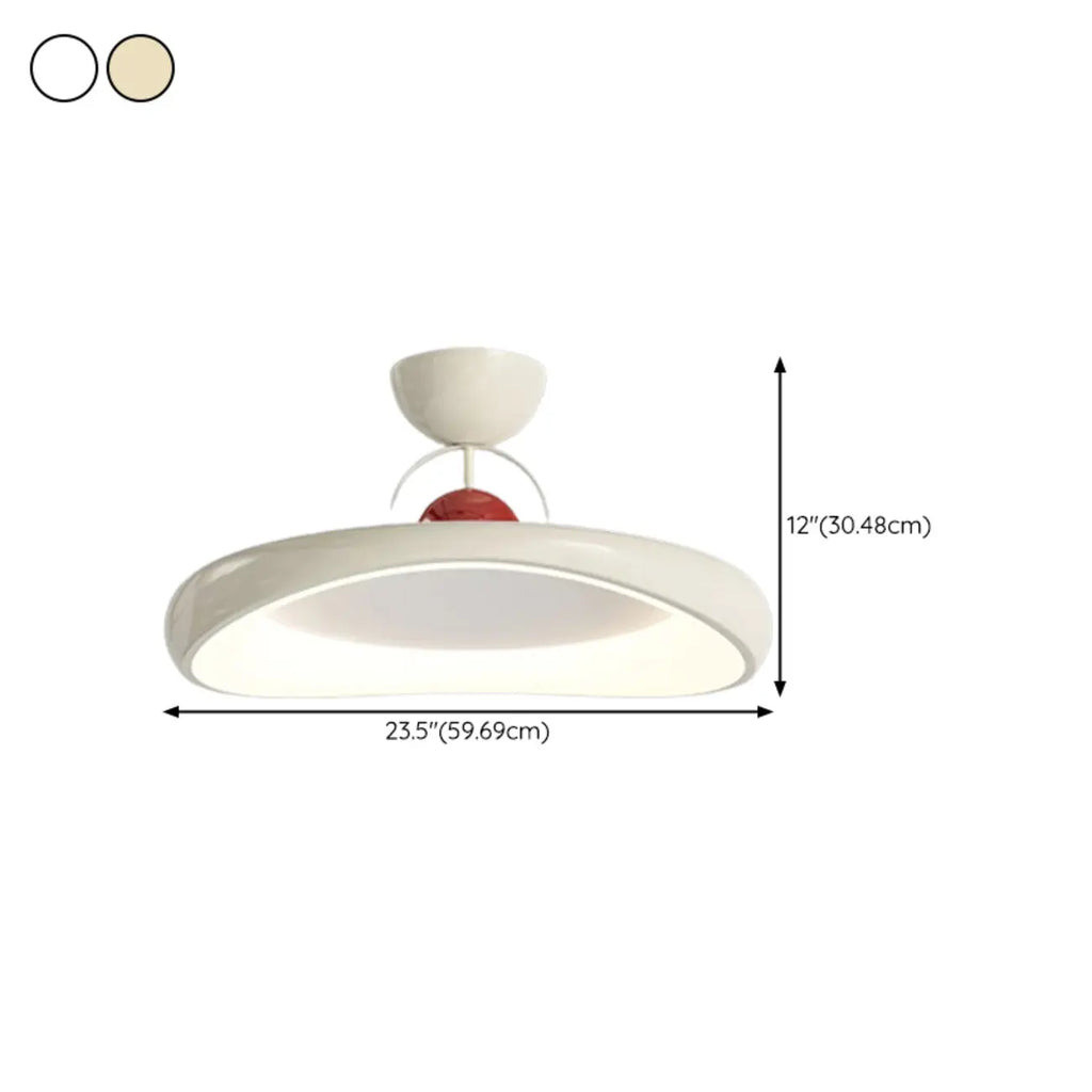 Plafonnier LED semi-encastré rond à intensité variable pour chambre à coucher