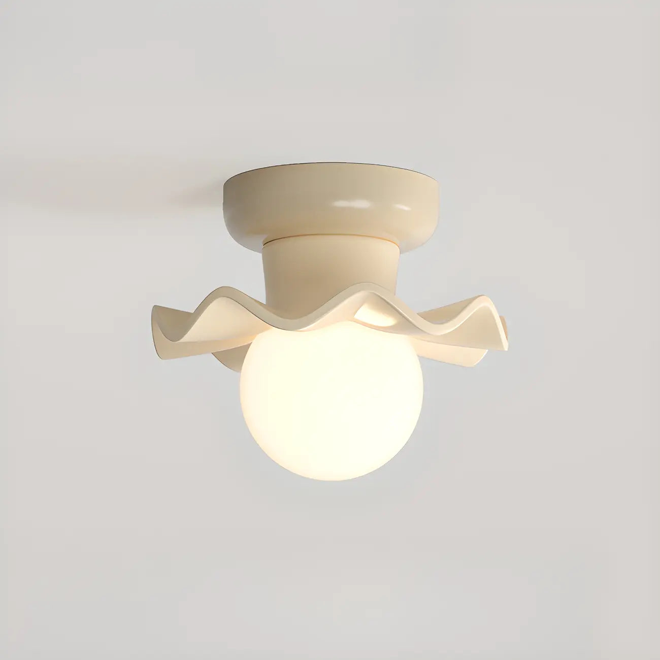 Plafonnier semi-encastré moderne crème de 5 pouces pour couloir