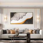 Applique murale ovale moderne en laiton avec abat-jour effet craie