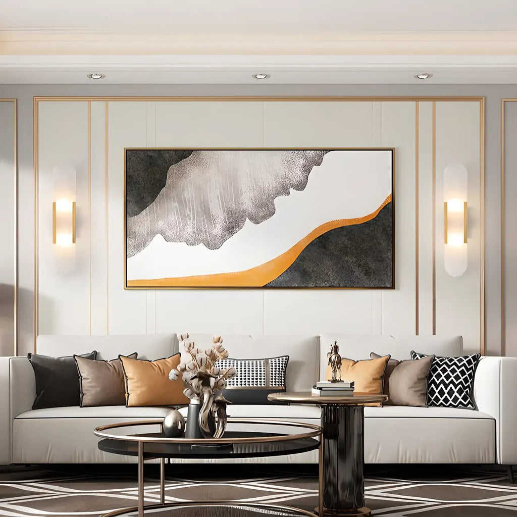 Applique murale ovale moderne en laiton avec abat-jour effet craie