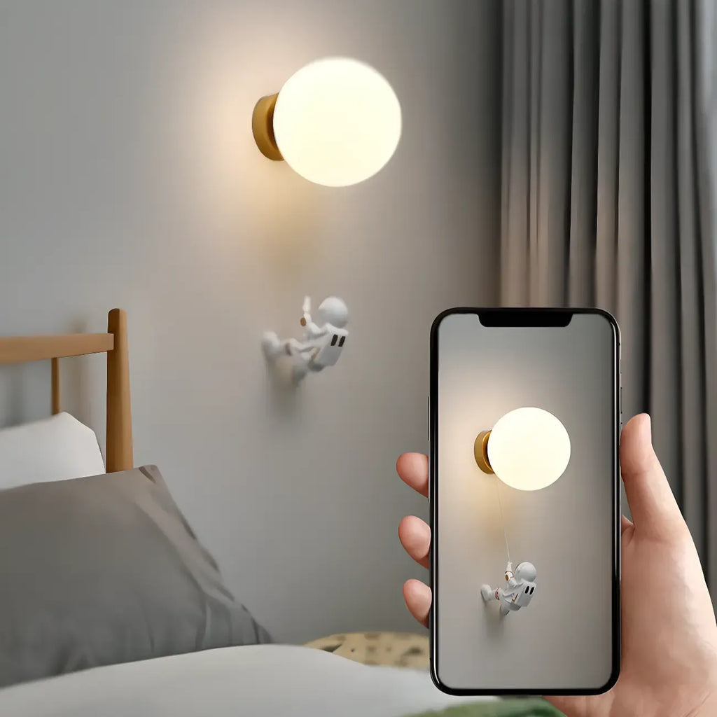 Applique murale LED Globe Astronaute pour chambre d'enfant