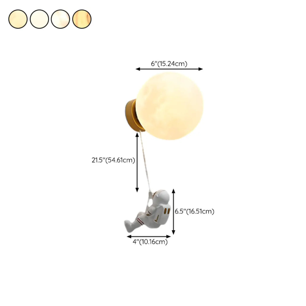 Applique murale LED Globe Astronaute pour chambre d'enfant