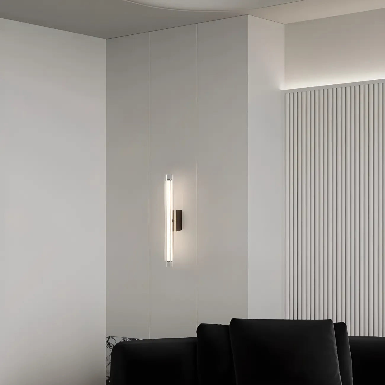 Applique murale LED cylindrique chromée minimaliste à lumière chaude