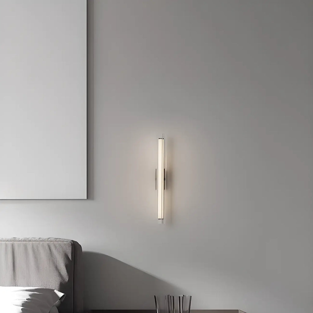 Applique murale LED cylindrique chromée minimaliste à lumière chaude