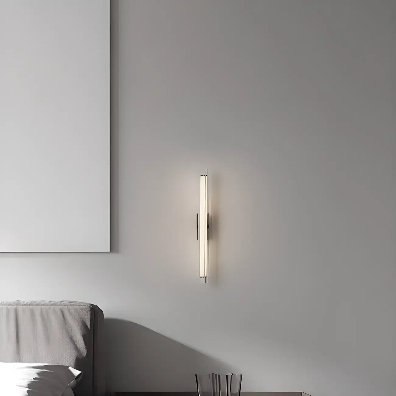 Applique murale LED cylindrique chromée minimaliste à lumière chaude