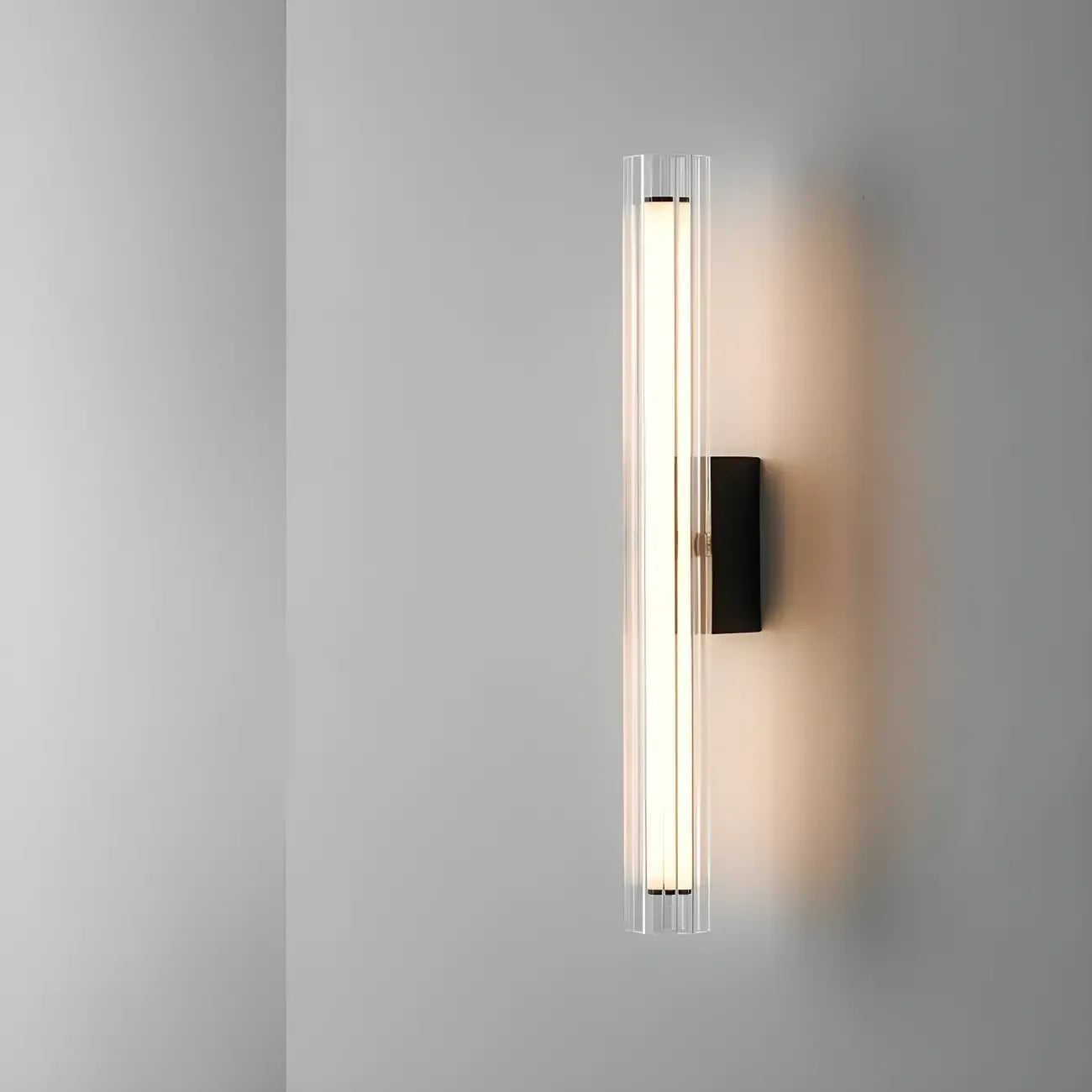 Applique murale LED cylindrique chromée minimaliste à lumière chaude