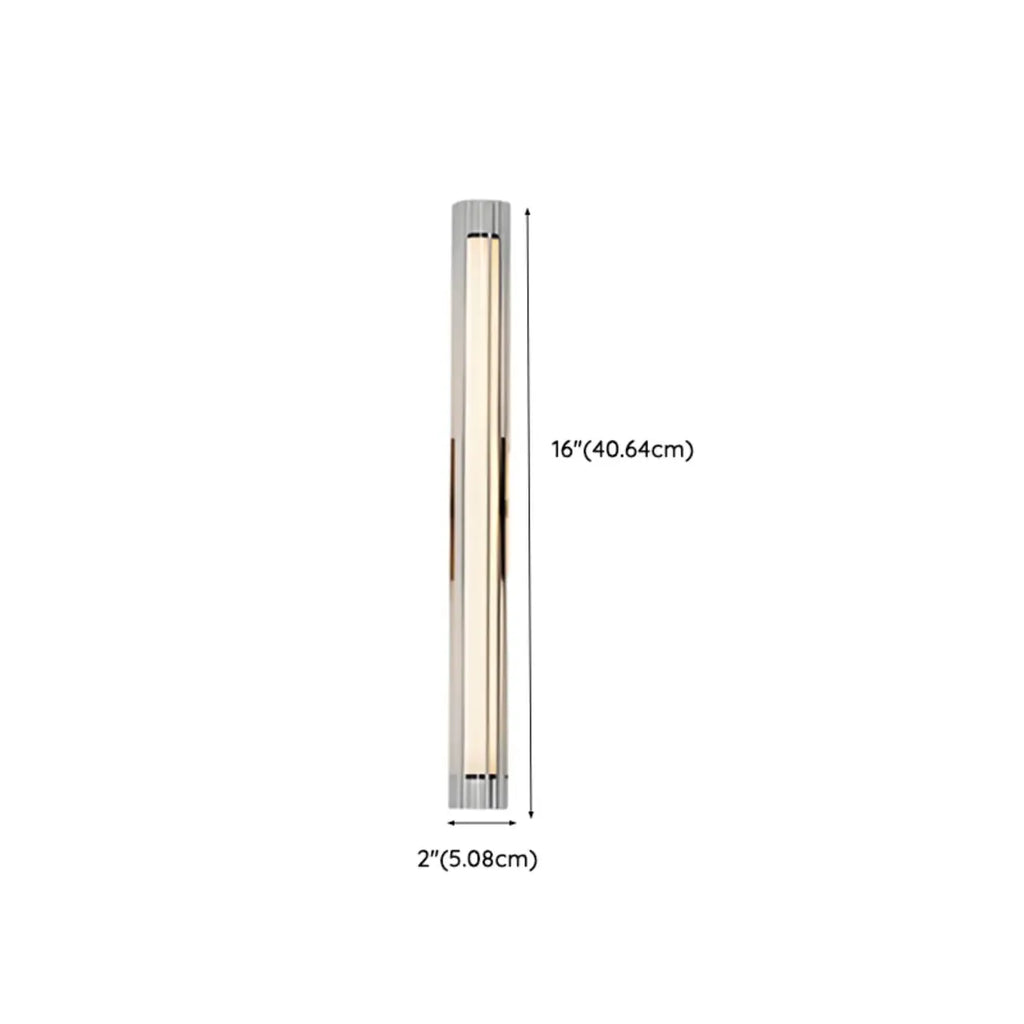 Applique murale LED cylindrique chromée minimaliste à lumière chaude
