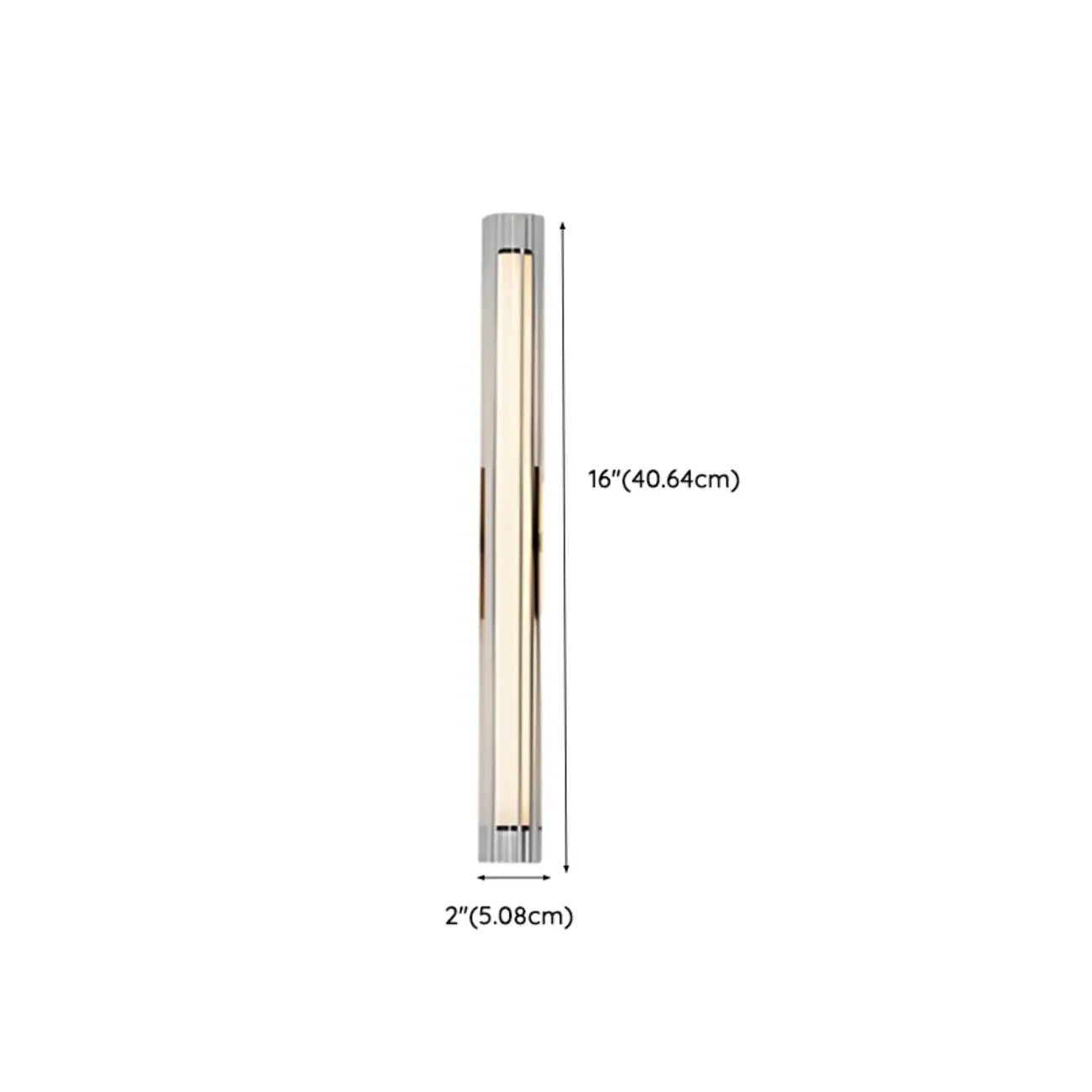 Applique murale LED cylindrique chromée minimaliste à lumière chaude