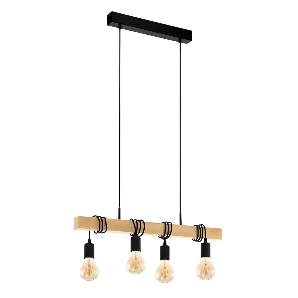 Suspension îlot en métal noir de style industriel en forme de losange pour cuisine
