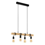 Suspension îlot en métal noir de style industriel en forme de losange pour cuisine