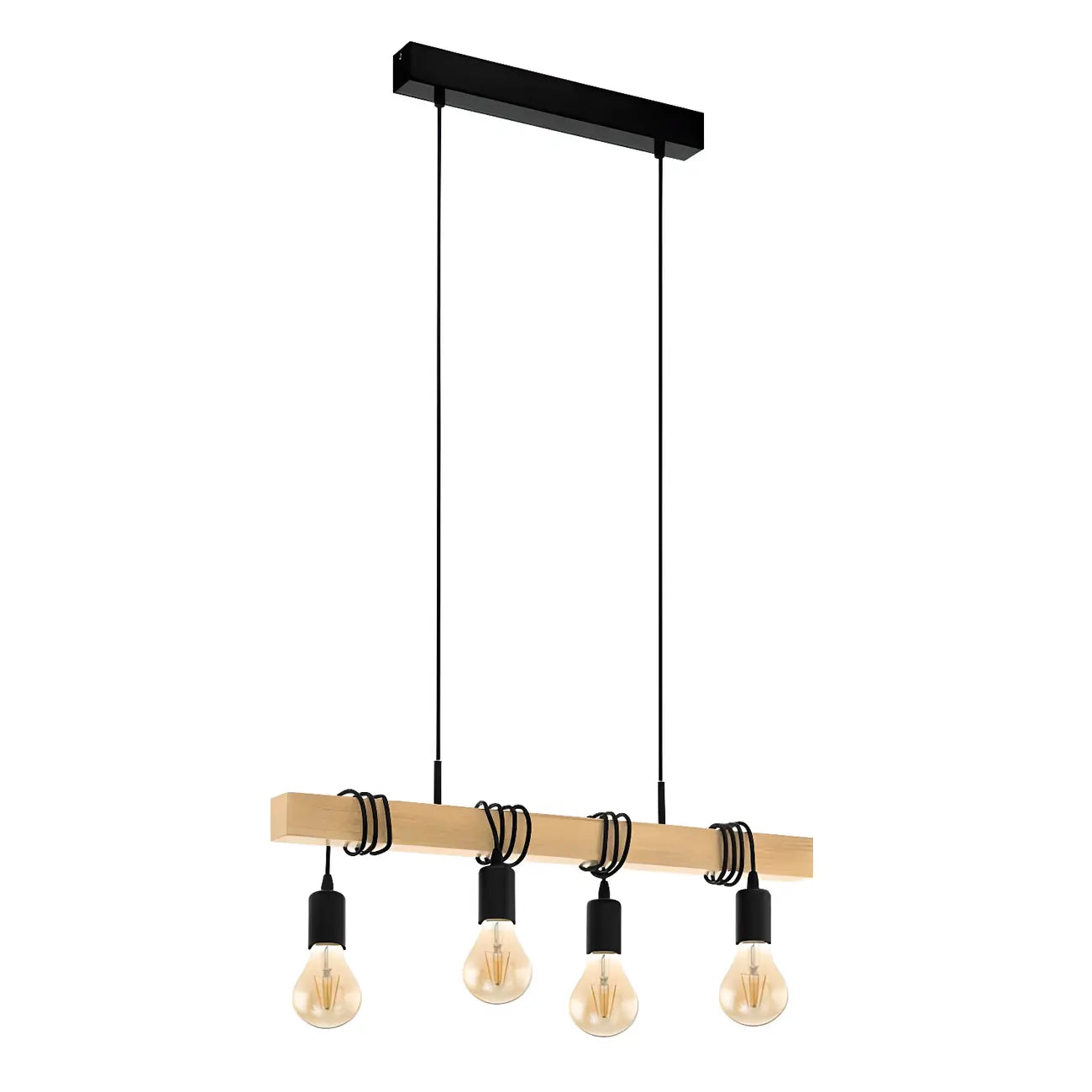Suspension îlot en métal noir de style industriel en forme de losange pour cuisine