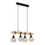 Suspension îlot en métal noir de style industriel en forme de losange pour cuisine