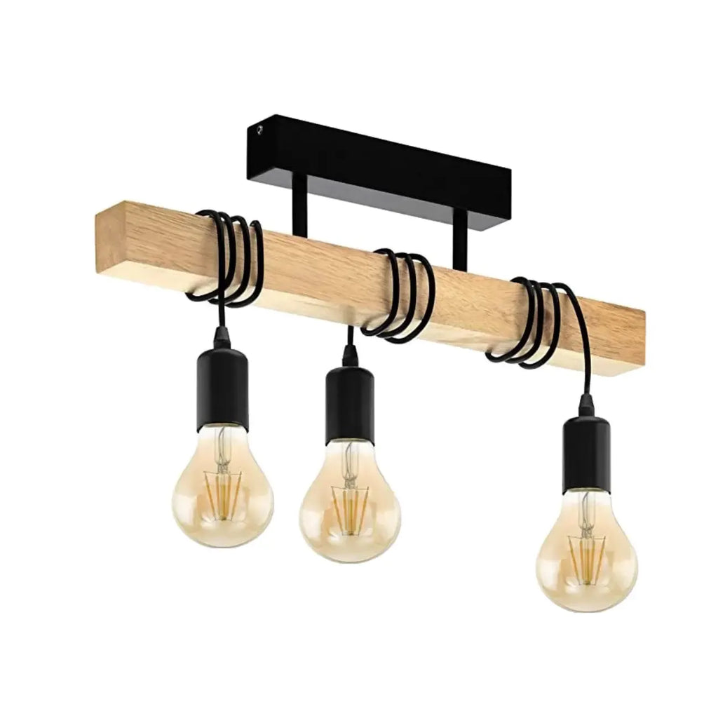 Suspension îlot en métal noir de style industriel en forme de losange pour cuisine