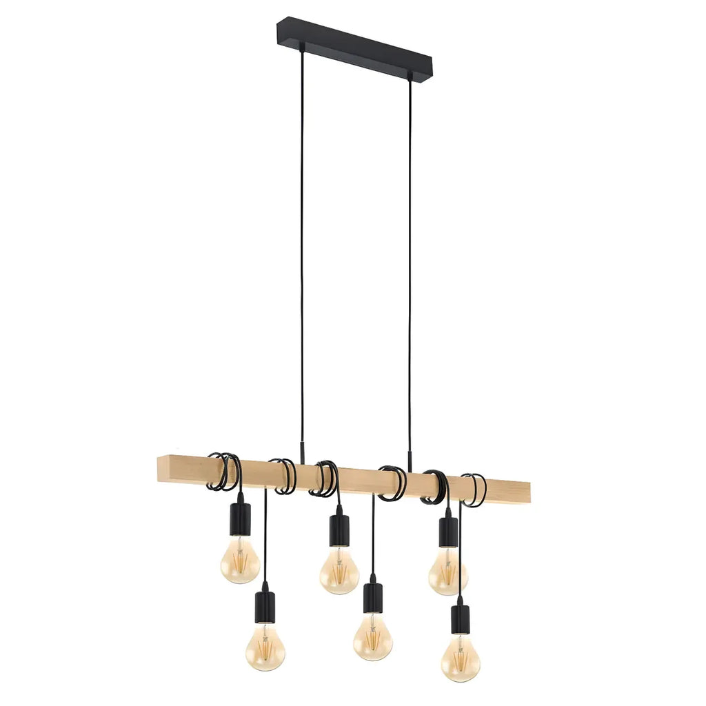 Suspension îlot en métal noir de style industriel en forme de losange pour cuisine