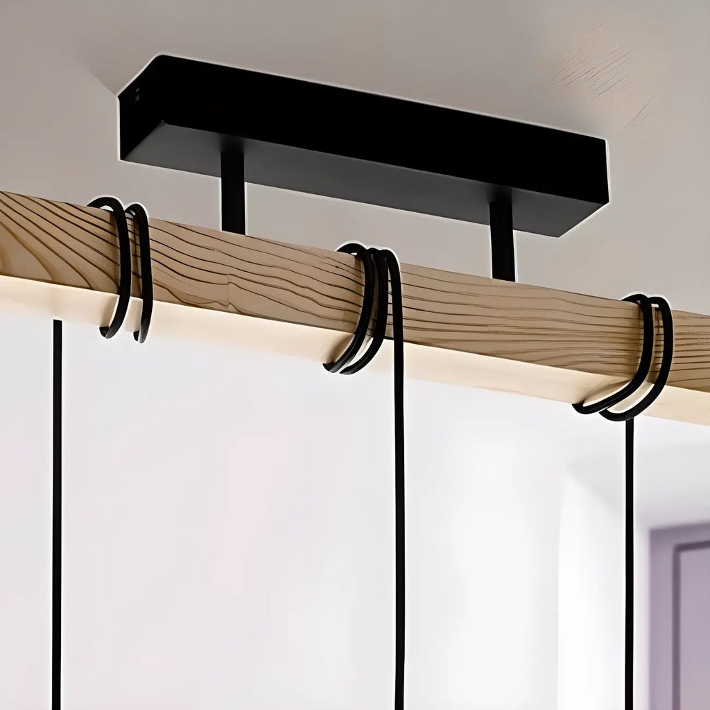 Suspension îlot en métal noir de style industriel en forme de losange pour cuisine