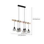 Suspension îlot en métal noir de style industriel en forme de losange pour cuisine