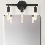 Appliques murales cylindriques industrielles en métal noir à 4 lumières